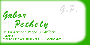 gabor pethely business card